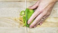 Close knife with avocado cubes on the board of the house step 6