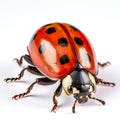 A close ladybug showcases the intricate world of this charming insect.