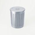 close large stainless steel trash can or container isolated on white background