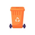 Close Lid Transportable Plastic Waste Trash Can