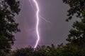 Close Lightning Bolt Striking Down