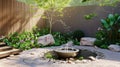 Close look at traditional Japanese style water fountain in the garden Royalty Free Stock Photo