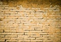 A close look at the wall of an old abandoned house. The blocks on the wall are made of a mixture of ground and straw Royalty Free Stock Photo