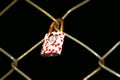 Close on love padlock