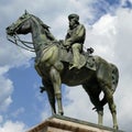 The equestrian statue of Giuseppe Garibaldi in Genoa Royalty Free Stock Photo