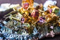 Close macro photograph of an artificially synthesized bismuth crystal Royalty Free Stock Photo