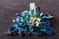 Close macro photograph of an artificially synthesized bismuth crystal Royalty Free Stock Photo