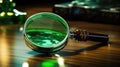 close magnifying glass green