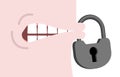 Close mouth to lock. Silence Vector Illustration