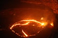 Close Night view to Erta ale lava lake Royalty Free Stock Photo