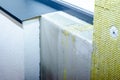 Close-op of external wall insulation systems Royalty Free Stock Photo
