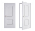 Close and open door isolated on white background. 3d rendering i