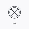 Close outline icon. Simple linear element illustration. Isolated line Close icon on white background. Thin stroke sign can be used