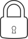 close outline padlock icon. locked and lock on transparent background. Security symbol for your web site design, logo, app. safety