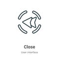 Close outline vector icon. Thin line black close icon, flat vector simple element illustration from editable user interface