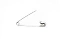 Close p opened safety pin on white background Royalty Free Stock Photo