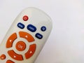 Close partial view of TV or Set top box Remote