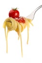 Close-up of pasta spaghetti with tomato sauce