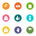 Close person icons set, flat style