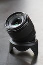 Close up photo of a 18-55 camera lens