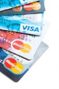 Close photo of credit cards Royalty Free Stock Photo