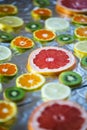 Close photo of fruit cut into round pieces