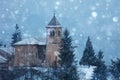 Old church of Champagny-en-Vanoise village, France Royalty Free Stock Photo