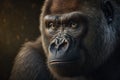 Close portrait adult gorilla, Generative AI