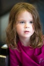 Close Portrait of Girl Thinking Sitting Down Royalty Free Stock Photo