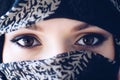 Portrait of mysterious arabic middle eastern woman