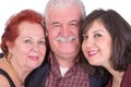 Close Portrait of Senior Couple and Their Daughter on Fathers Da Royalty Free Stock Photo