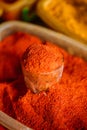 Close Of Powdered Cayenne Or Red Hot Chili Pepper On Sale At East Market, Royalty Free Stock Photo