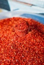 Close Of Powdered Cayenne Or Red Hot Chili Pepper On Sale At East Market Royalty Free Stock Photo