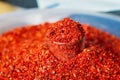 Close Of Powdered Cayenne Or Red Hot Chili Pepper On Sale At East Market Royalty Free Stock Photo