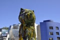 Puppy Floral Sculpture details front of Guggenheim Museum building from Bilbao city in Basque Country of Spain Royalty Free Stock Photo