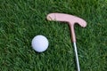 Close of putter and ball Royalty Free Stock Photo