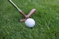 Close of putter and ball Royalty Free Stock Photo