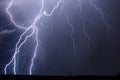 Close range lightning bolt strikes from a storm in Arizona Royalty Free Stock Photo