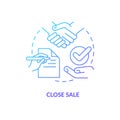 Close sale blue gradient concept icon