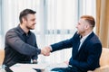 Close seal deal business partner shaking hands Royalty Free Stock Photo