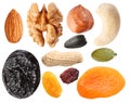 Close seeds and dried fruits Royalty Free Stock Photo