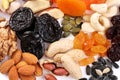 Close seeds and dried fruits Royalty Free Stock Photo