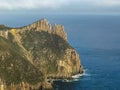 Close shot of cape pillar and tasman island at cape pillar