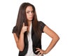 Close shot of confrontational young lady - copyspace Royalty Free Stock Photo