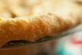 Close shot of the edge of a pie crust