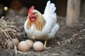 close shot of hen laying an egg Royalty Free Stock Photo