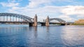 Close shot of Peter the Great Bridge in summer - St Petersburg, Russia Royalty Free Stock Photo