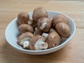 Close shot of portabella mushrooms