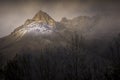 Close shot scene of mountain peaks during sunset Leh Ladakh India