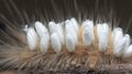 Close shot of the Tussock Moth Caterpillar carrying Parasitoid Pupae